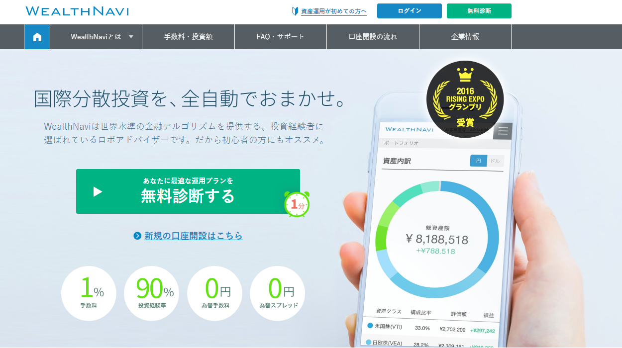 ウェルスナビ画面