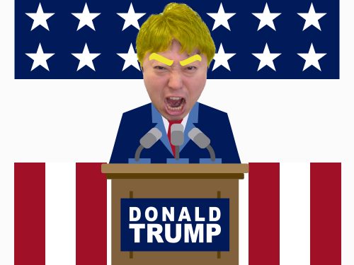 トランプ氏に扮する押尾